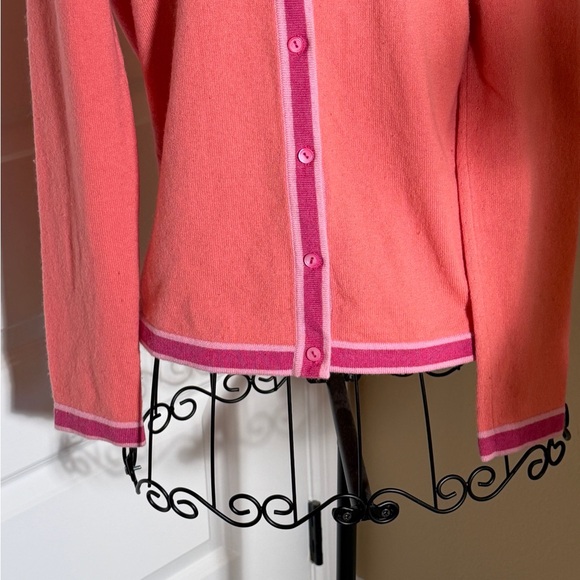 Saks Fifth Avenue Vintage Cashmere Coral Pink Cardigan - Picture 5 of 5